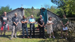 Dalibor Res,Maurizio De Angelis, Fabrizio Viezzoli, Aldo Fedel, Paolo Toffanin, Marjan Poropat sindaco di Lanisce e Lovel Kukuljan